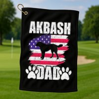 Akbash Dad Dog Lover American Us Flag Golf Towel