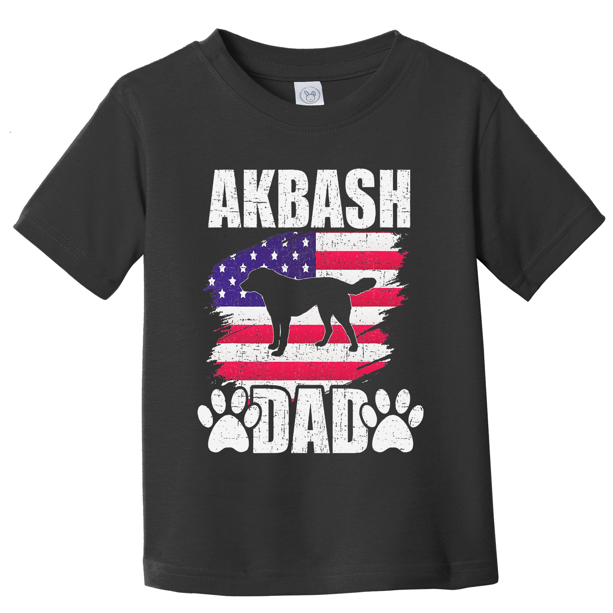 Akbash Dad Dog Lover American Us Flag Toddler T-Shirt