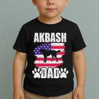 Akbash Dad Dog Lover American Us Flag Toddler T-Shirt