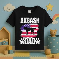 Akbash Dad Dog Lover American Us Flag Toddler T-Shirt