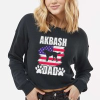 Akbash Dad Dog Lover American Us Flag Cropped Pullover Crew