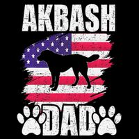 Akbash Dad Dog Lover American Us Flag Cropped Pullover Crew