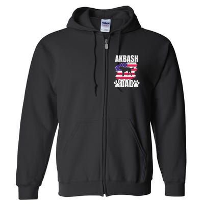 Akbash Dad Dog Lover American Us Flag Full Zip Hoodie