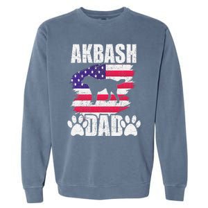 Akbash Dad Dog Lover American Us Flag Garment-Dyed Sweatshirt