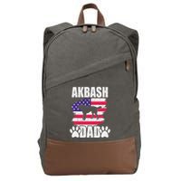 Akbash Dad Dog Lover American Us Flag Cotton Canvas Backpack
