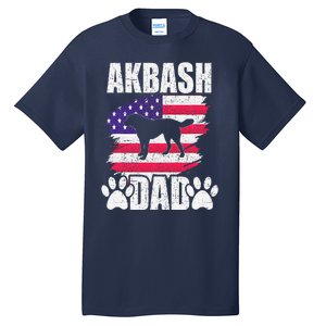 Akbash Dad Dog Lover American Us Flag Tall T-Shirt