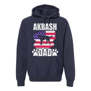 Akbash Dad Dog Lover American Us Flag Premium Hoodie