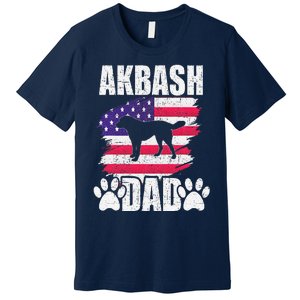 Akbash Dad Dog Lover American Us Flag Premium T-Shirt