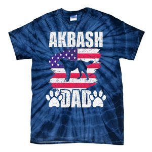 Akbash Dad Dog Lover American Us Flag Tie-Dye T-Shirt