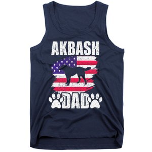 Akbash Dad Dog Lover American Us Flag Tank Top