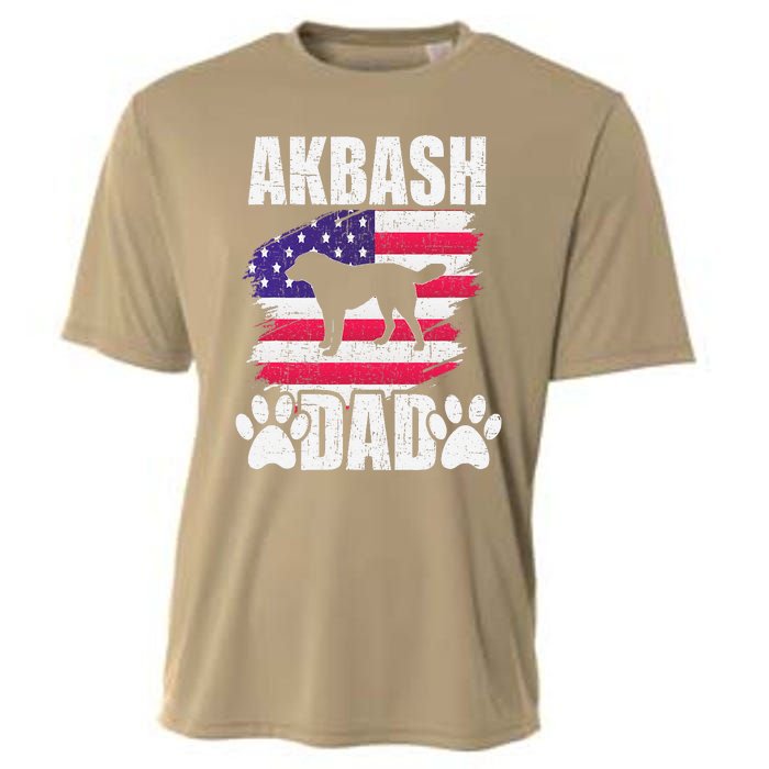 Akbash Dad Dog Lover American Us Flag Cooling Performance Crew T-Shirt