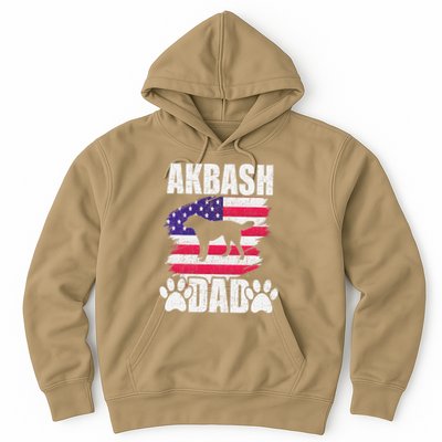 Akbash Dad Dog Lover American Us Flag Hoodie
