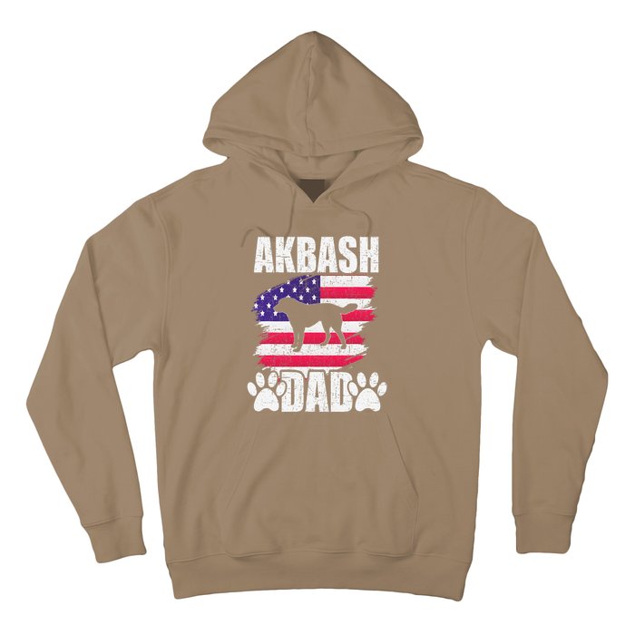 Akbash Dad Dog Lover American Us Flag Hoodie