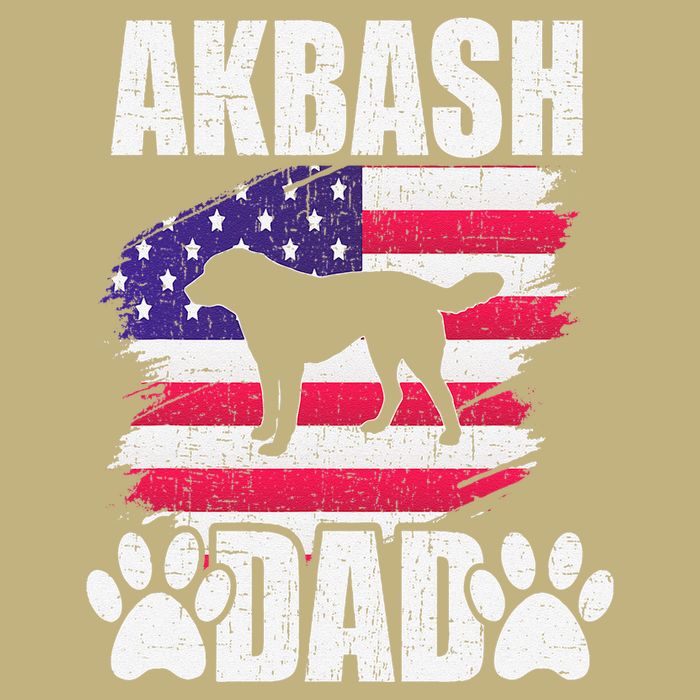 Akbash Dad Dog Lover American Us Flag Button