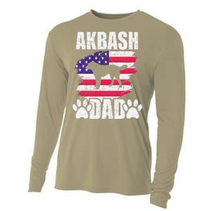 Akbash Dad Dog Lover American Us Flag Cooling Performance Long Sleeve Crew