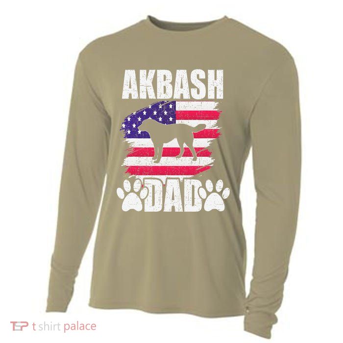 Akbash Dad Dog Lover American Us Flag Cooling Performance Long Sleeve Crew