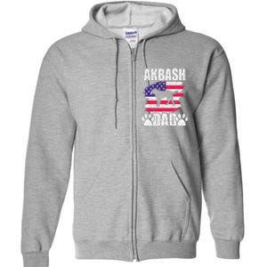 Akbash Dad Dog Lover American Us Flag Full Zip Hoodie