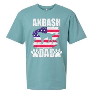 Akbash Dad Dog Lover American Us Flag Sueded Cloud Jersey T-Shirt