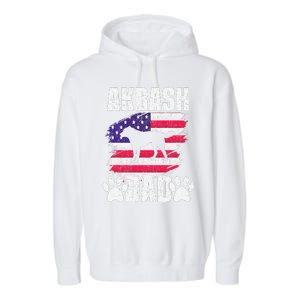 Akbash Dad Dog Lover American Us Flag Garment-Dyed Fleece Hoodie