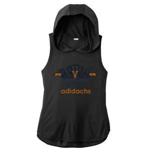 Adidachs Daschund, Daschund Lover Gift Ladies PosiCharge Tri-Blend Wicking Draft Hoodie Tank