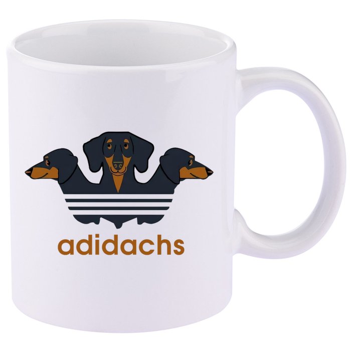 Adidachs Daschund, Daschund Lover Gift 11oz C Handle Ceramic Mug