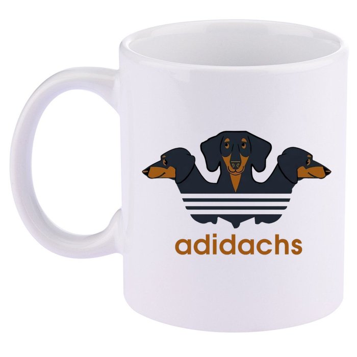 Adidachs Daschund, Daschund Lover Gift 11oz C Handle Ceramic Mug