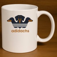 Adidachs Daschund, Daschund Lover Gift 11oz C Handle Ceramic Mug