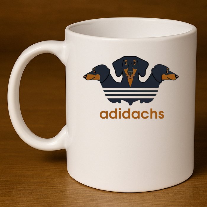 Adidachs Daschund, Daschund Lover Gift 11oz C Handle Ceramic Mug