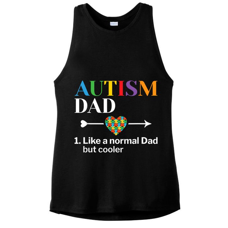 Autism Dad Definition World Autism Awareness Day Ladies PosiCharge Tri-Blend Wicking Tank