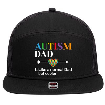 Autism Dad Definition World Autism Awareness Day 7 Panel Mesh Trucker Snapback Hat