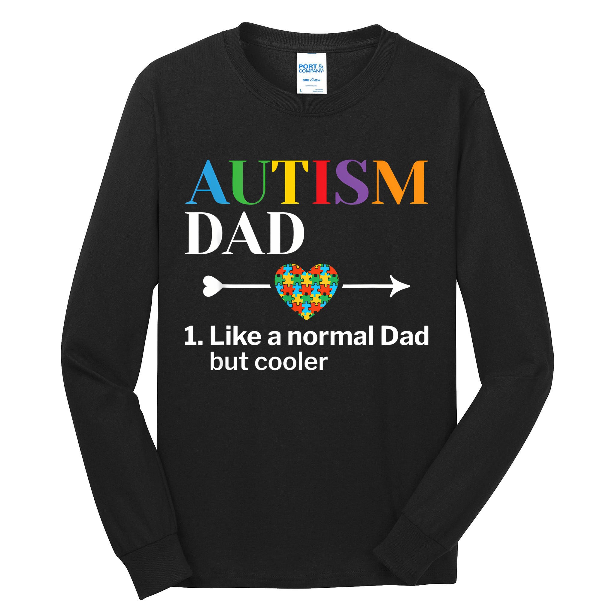 Autism Dad Definition World Autism Awareness Day Tall Long Sleeve T-Shirt