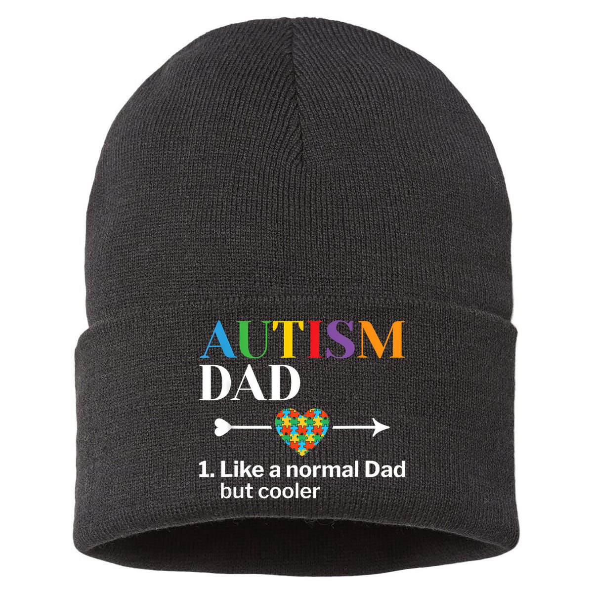 Autism Dad Definition World Autism Awareness Day Sustainable Knit Beanie