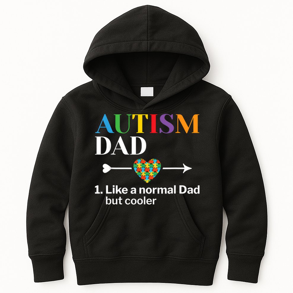 Autism Dad Definition World Autism Awareness Day Kids Hoodie