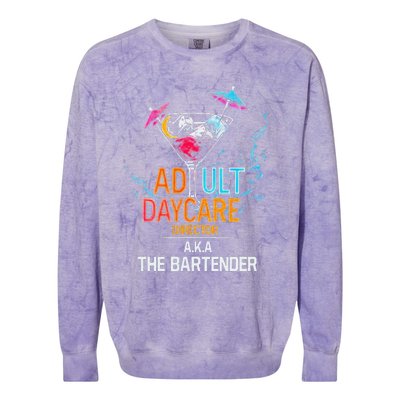 Adult Daycare Director Aka The Bartender Colorblast Crewneck Sweatshirt