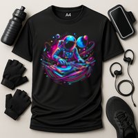 Astronaut Dj, Djing In Space, Music Lover Cool Graphic Performance Shirt