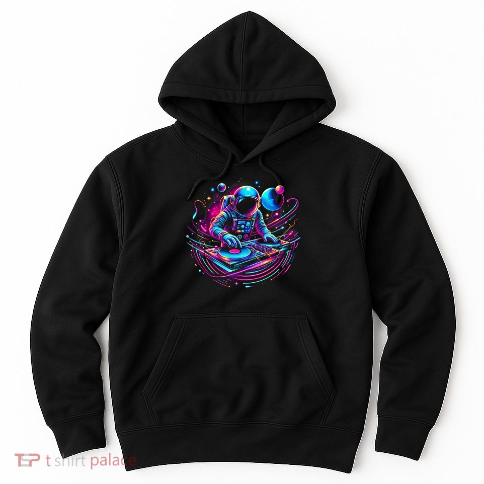Astronaut Dj, Djing In Space, Music Lover Cool Graphic Hoodie