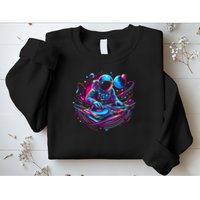 Astronaut Dj, Djing In Space, Music Lover Cool Graphic Sweatshirt