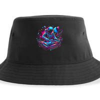 Astronaut Dj, Djing In Space, Music Lover Cool Graphic Sustainable Bucket Hat