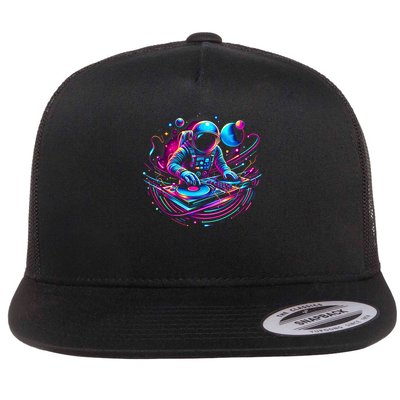 Astronaut Dj, Djing In Space, Music Lover Cool Graphic Flatbill Hat