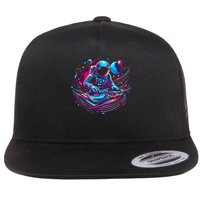 Astronaut Dj, Djing In Space, Music Lover Cool Graphic Flatbill Hat
