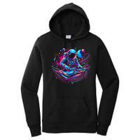 Astronaut Dj, Djing In Space, Music Lover Cool Graphic Women's Pullover Hoodie