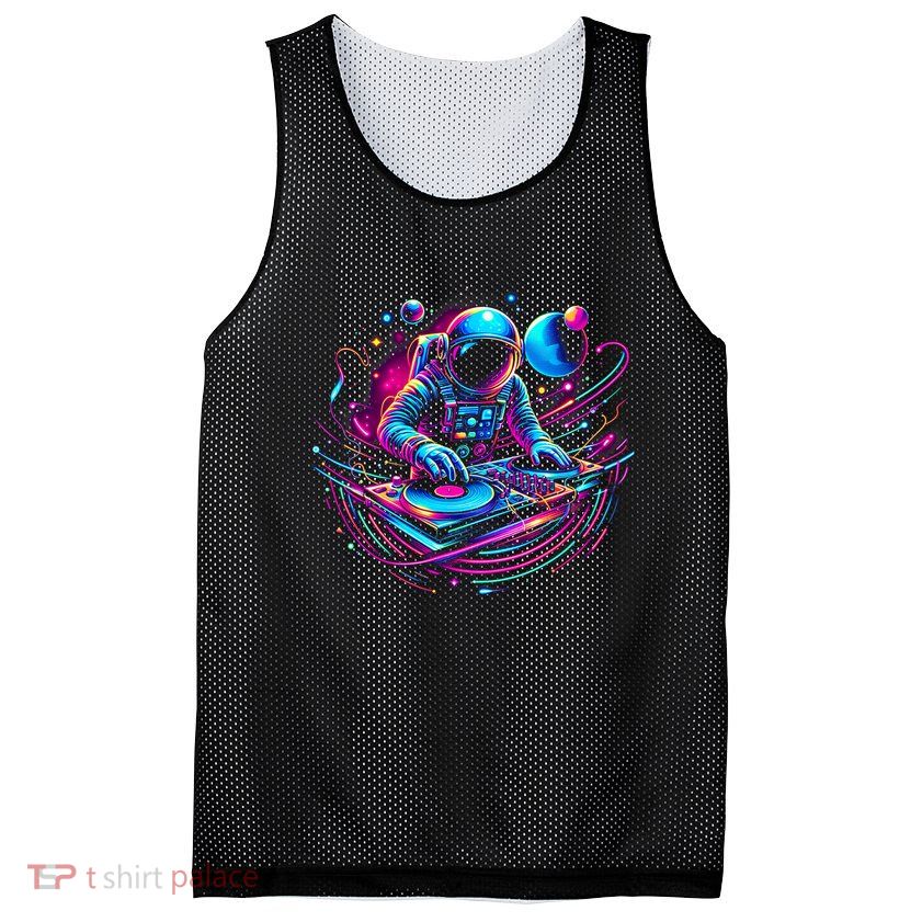 Astronaut Dj, Djing In Space, Music Lover Cool Graphic Mesh Reversible Basketball Jersey Tank