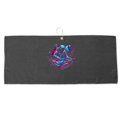 Astronaut Dj, Djing In Space, Music Lover Cool Graphic Large Microfiber Waffle Golf Towel