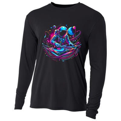 Astronaut Dj, Djing In Space, Music Lover Cool Graphic Cooling Performance Long Sleeve Crew