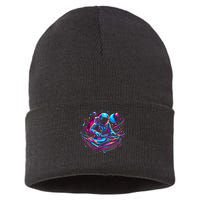 Astronaut Dj, Djing In Space, Music Lover Cool Graphic Sustainable Knit Beanie