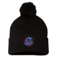Astronaut Dj, Djing In Space, Music Lover Cool Graphic Pom Pom 12in Knit Beanie