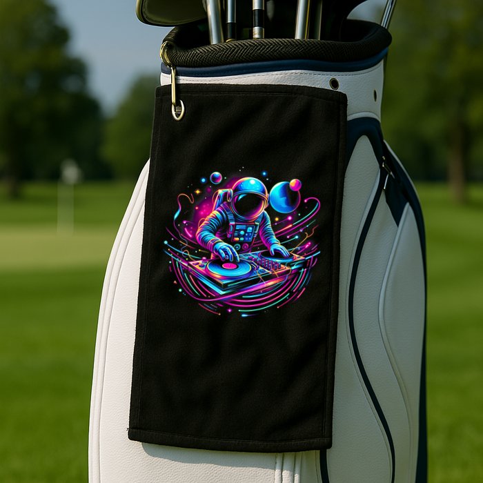 Astronaut Dj, Djing In Space, Music Lover Cool Graphic Golf Towel