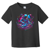 Astronaut Dj, Djing In Space, Music Lover Cool Graphic Toddler T-Shirt