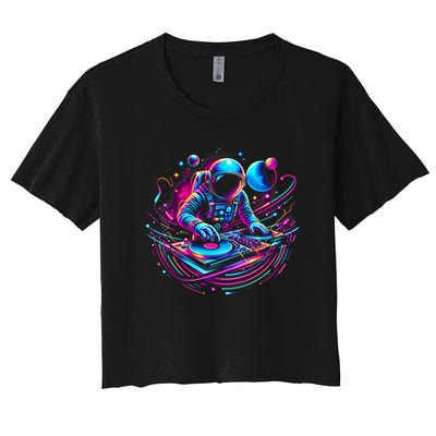 Astronaut Dj, Djing In Space, Music Lover Cool Graphic Crop Top