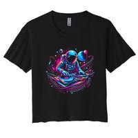 Astronaut Dj, Djing In Space, Music Lover Cool Graphic Crop Top